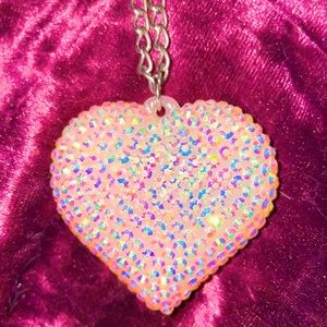 🎀💖pink sparkly heart necklace💖🎀